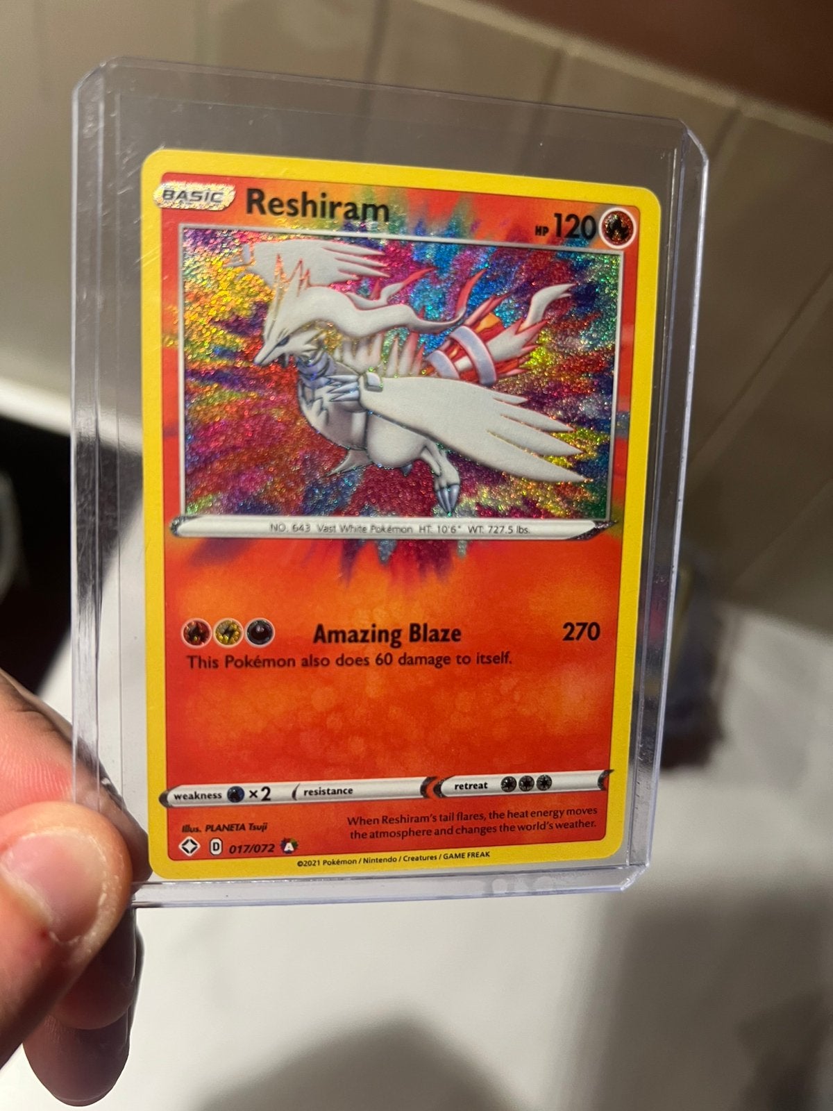 Pokemon kaart Reshiram #017, Ophalen of Verzenden, Zo goed als nieuw