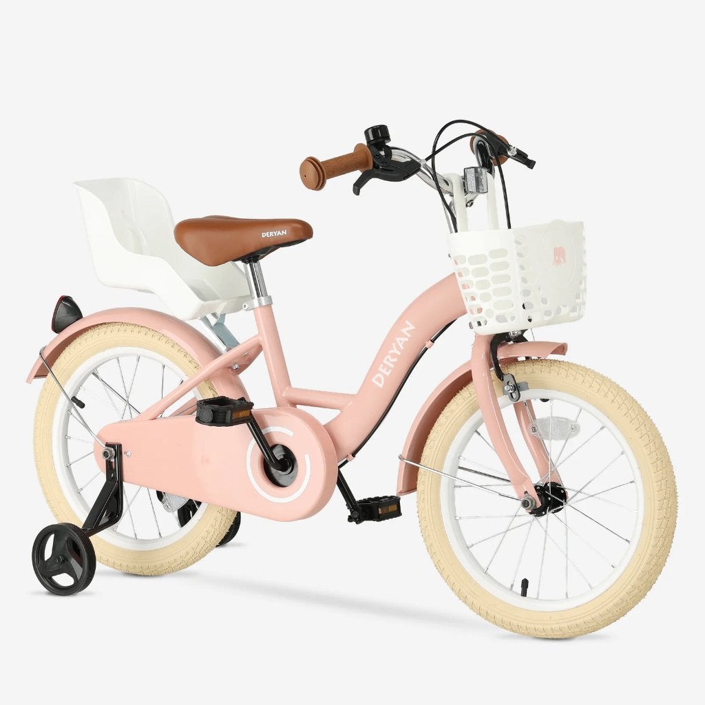 DERYAN Zoey Kinderfiets 16 inch – Roze – 4 tot 6 jaar Fiets