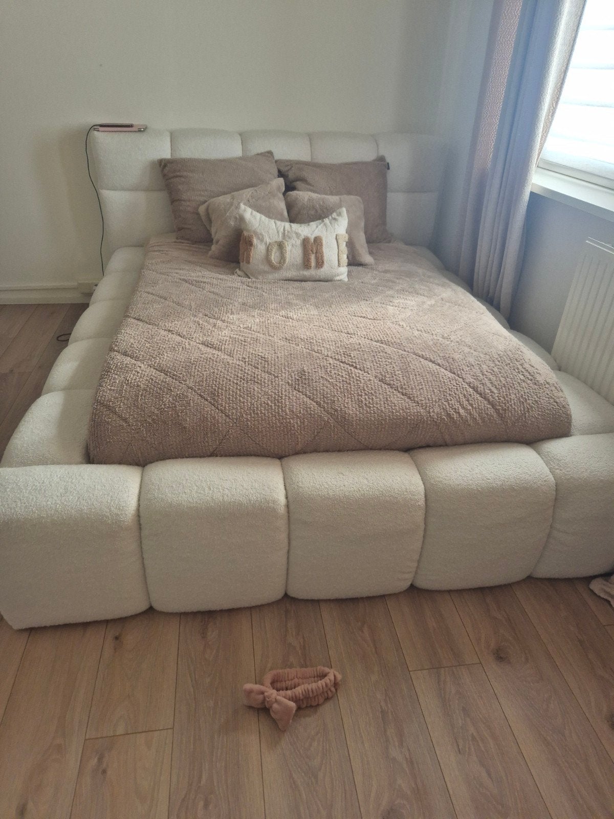 Stijlvol tweepersoonsbed - Zo goed als nieuw, Huis en Inrichting, Wit, Tweepersoons, Zo goed als nieuw, 200 cm