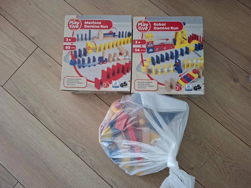 3 sets houten domino, Ophalen of Verzenden, Zo goed als nieuw