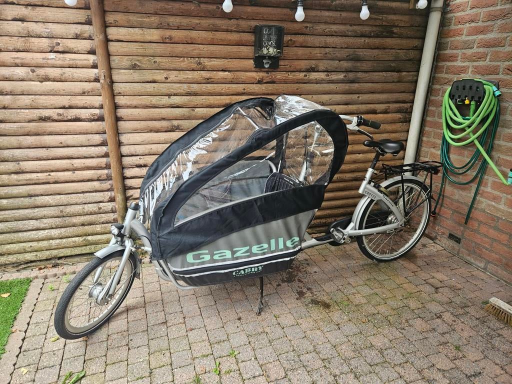 Gazelle Cabby Bakfiets met Huif, Ophalen, Gebruikt, 2 kinderen, Huif