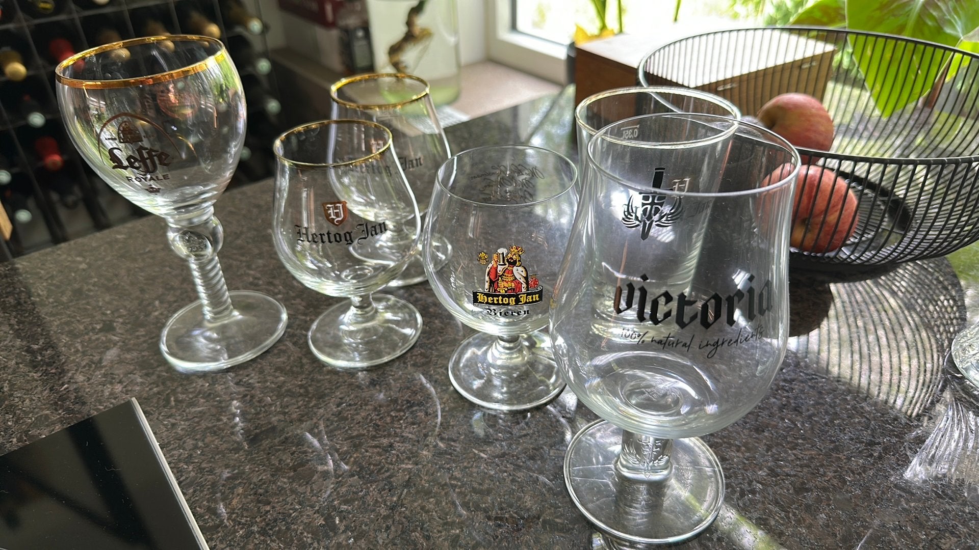 Bierglazen - Hertog Jan, Leffe Royale, Victoria, Esbjaerg, Verzamelen, Ophalen of Verzenden, Zo goed als nieuw, Bierglas