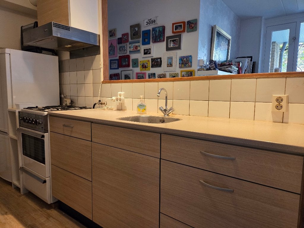 Keller keukenblok met luxe lades - Licht beuken fineer, Ophalen, Gebruikt, Overige kleuren, Enkelwandige keuken