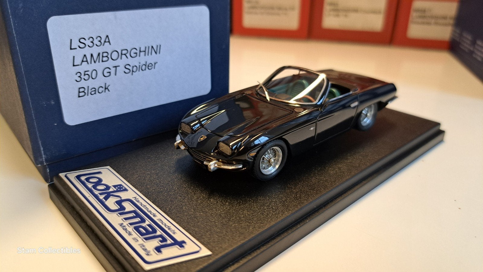 Looksmart LS33A Lamborghini 350GT Spider Black, Hobby en Vrije tijd, Modelauto's | 1:43, Overige merken, Auto, Ophalen of Verzenden