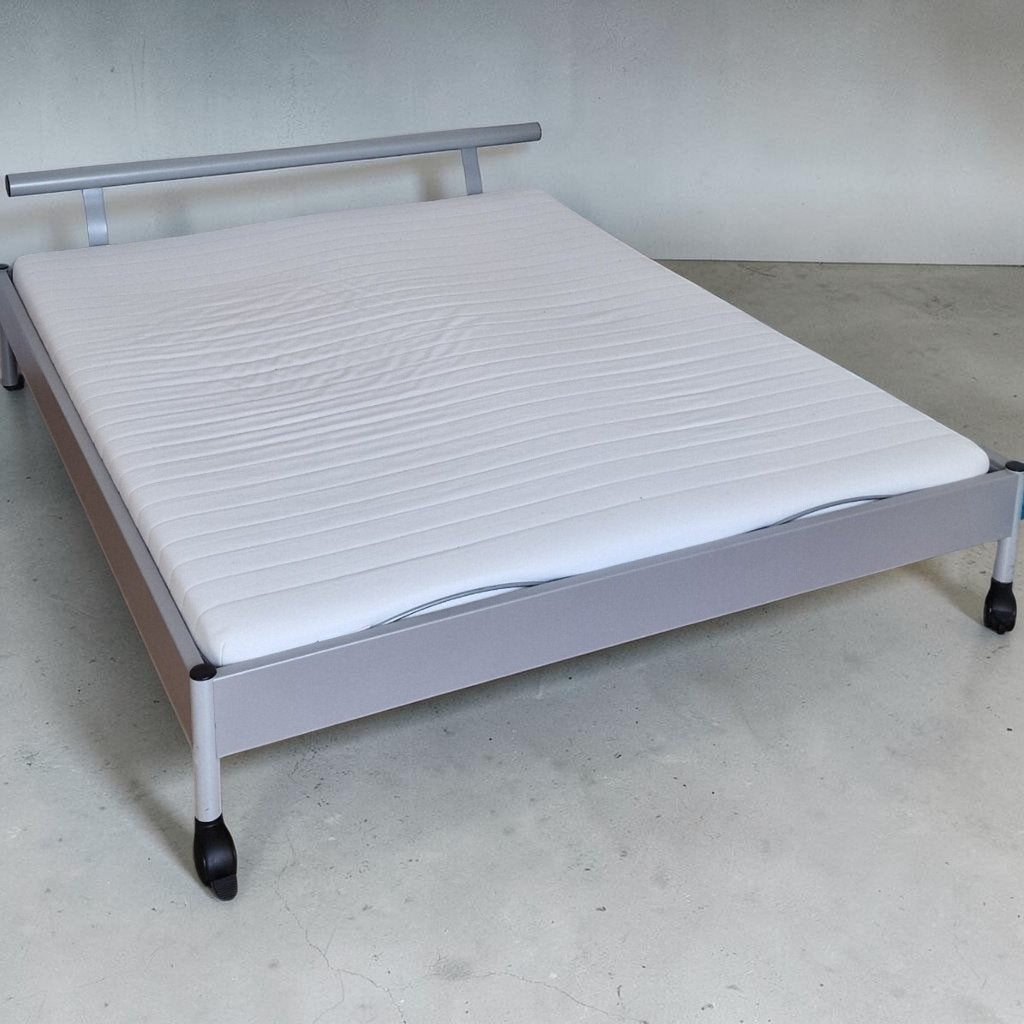 2-persoons bed 160x200 met spiraalbodem & schoon matras, Ophalen, Tweepersoons, 200 cm, Metaal