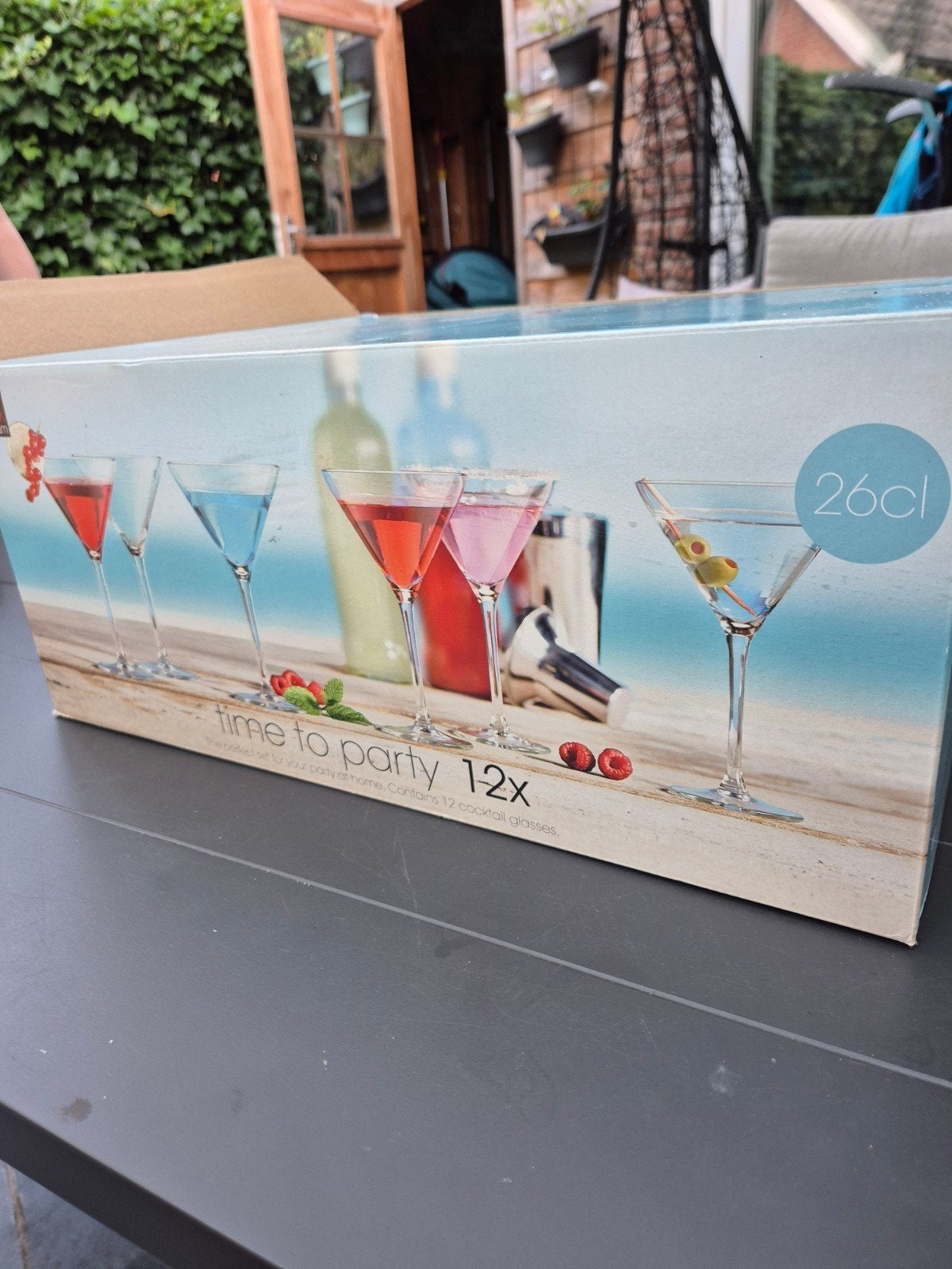 Set van 12 cocktailglazen - 26cl, Ophalen, Nieuw, Glas, Glas of Glazen