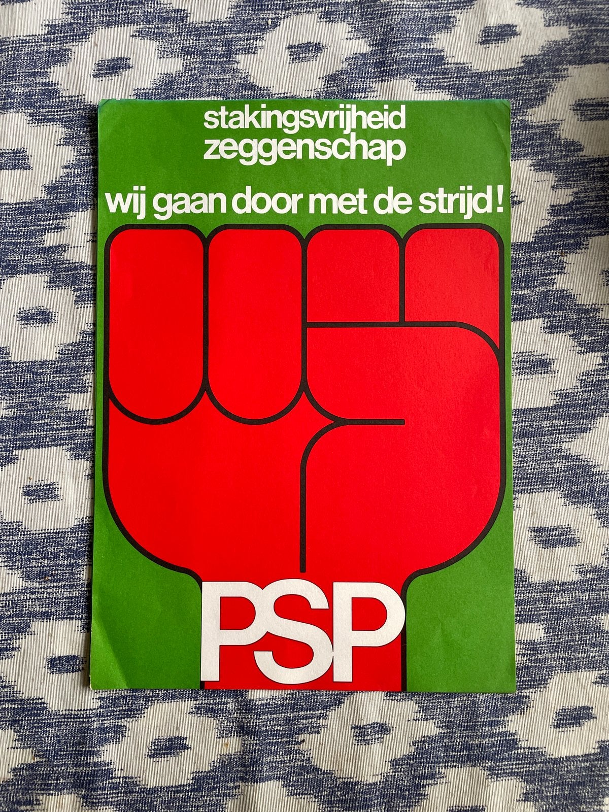 PSP Poster: Stakingsvrijheid Zeggenschap (Jaren '70), Ophalen of Verzenden, Gelezen, Overige typen