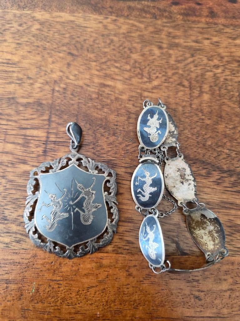 Zilveren hanger en armband - Siam Sterling, Gebruikt, Onbekend, Ophalen of Verzenden, Onbekend
