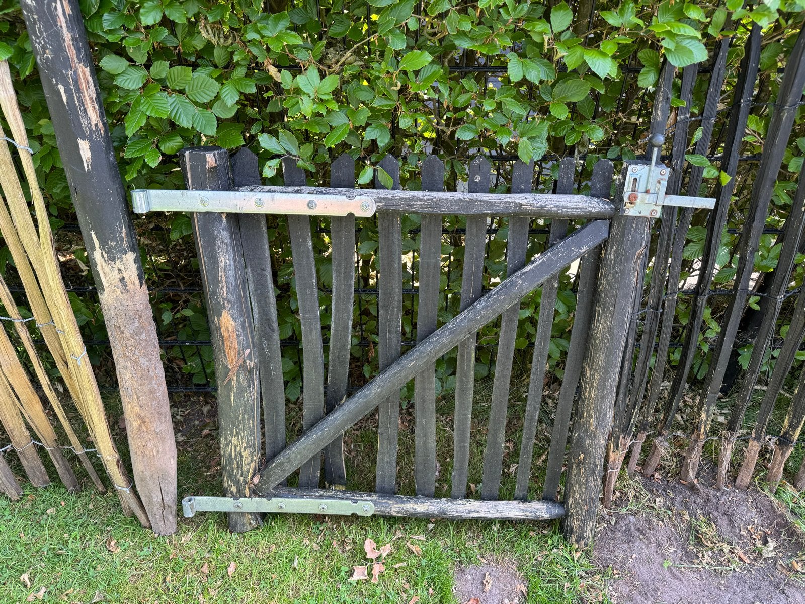 5 meter Kastanjehouten schapenhek met poort, Tuin en Terras, Tuinhekken en Hekwerk, Met poort, Gebruikt, Ophalen of Verzenden