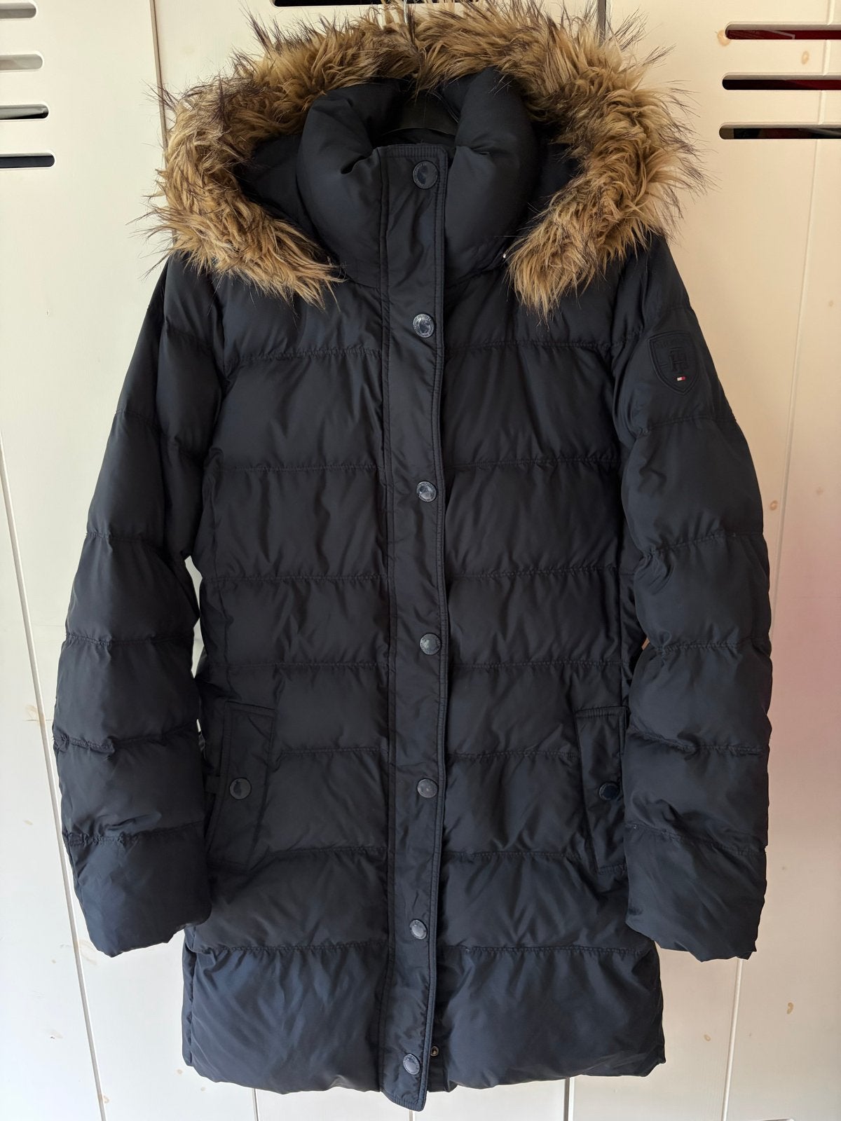 Tommy Hilfiger Parka Winterjas Maat L - Gedragen maar mooi, Ophalen of Verzenden, Gedragen, Maat 42/44 (L), Zwart