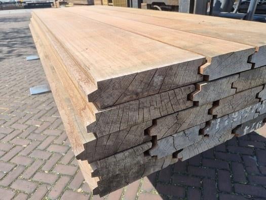 12.42 m2 hardhout vlonderhout / vloerhout 7 cm dik - nr: HP4, Tuin en Terras, Palen, Balken en Planken, Ophalen, Planken, Nieuw