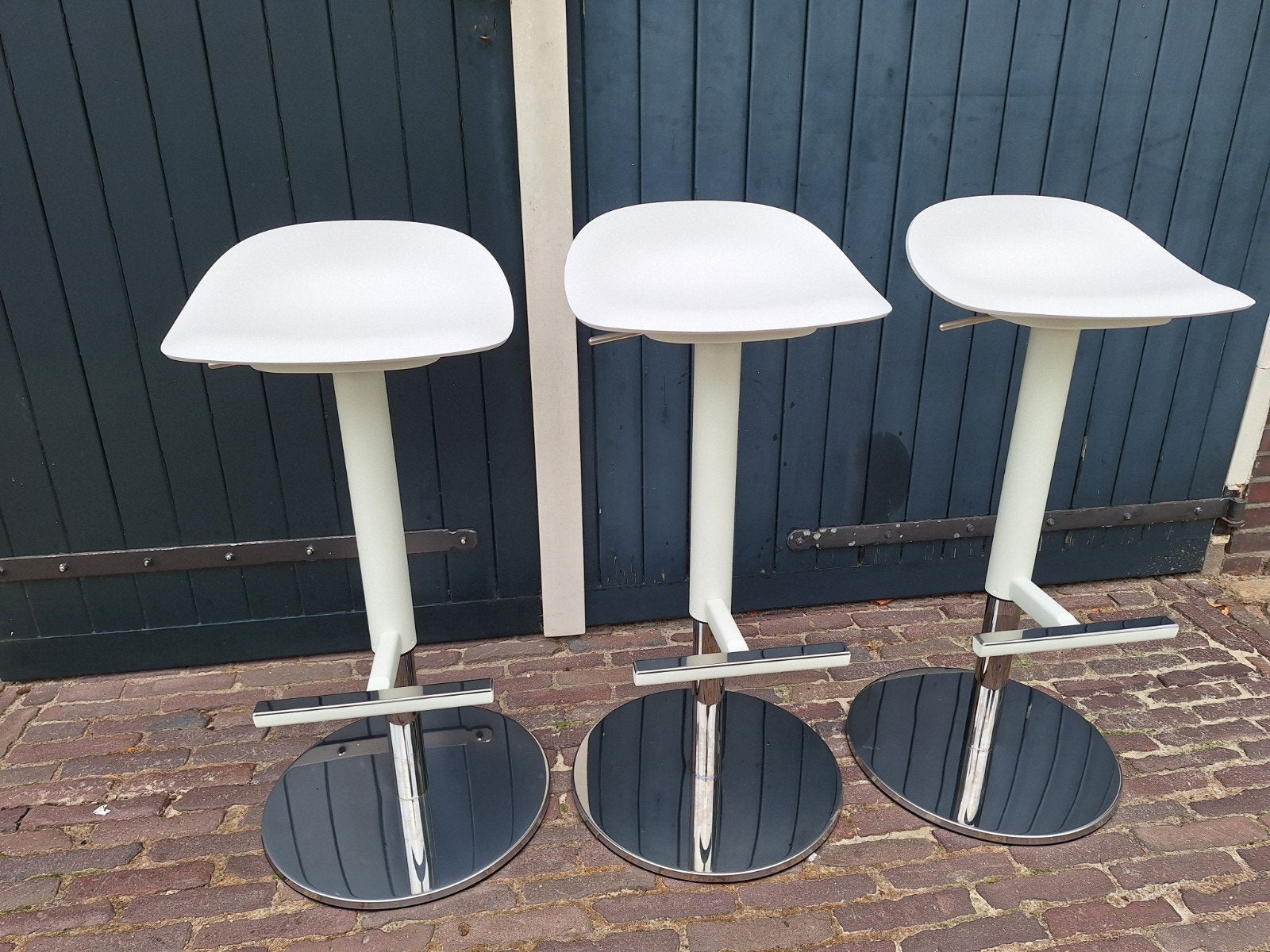 3 ZGAN IKEA Janinge barkrukken wit, verstelbaar, Ophalen, In hoogte verstelbaar, 60 tot 90 cm