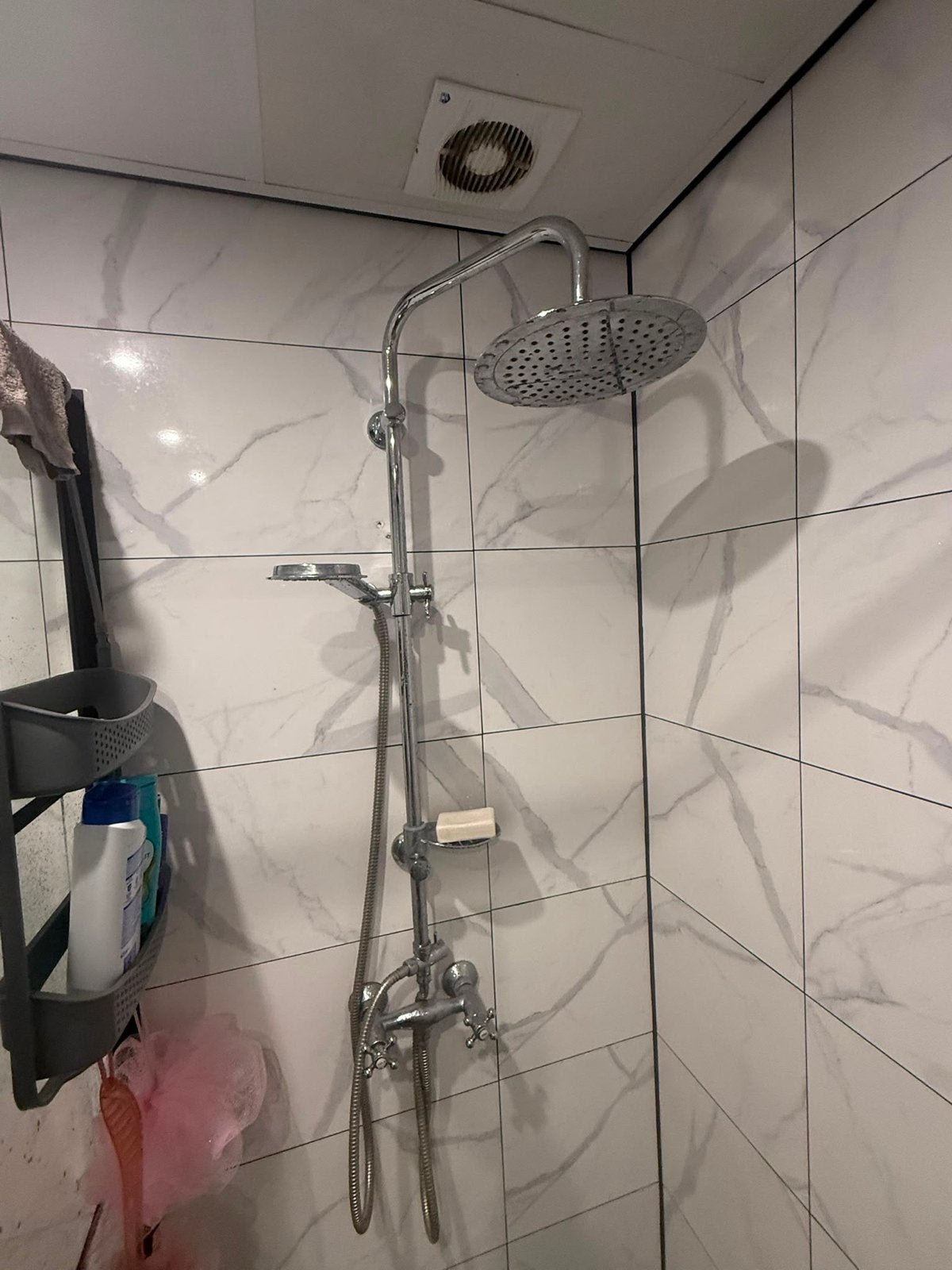 Complete Douchekraan Set met Regendouche en Handdouche, Ophalen of Verzenden, Gebruikt, Chroom, Douche