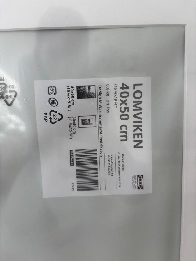 IKEA LOMVIKEN Fotolijst 40x50 cm - Zwart ongebruikt, Ophalen, Overige materialen, Minder dan 50 cm, 50 tot 75 cm