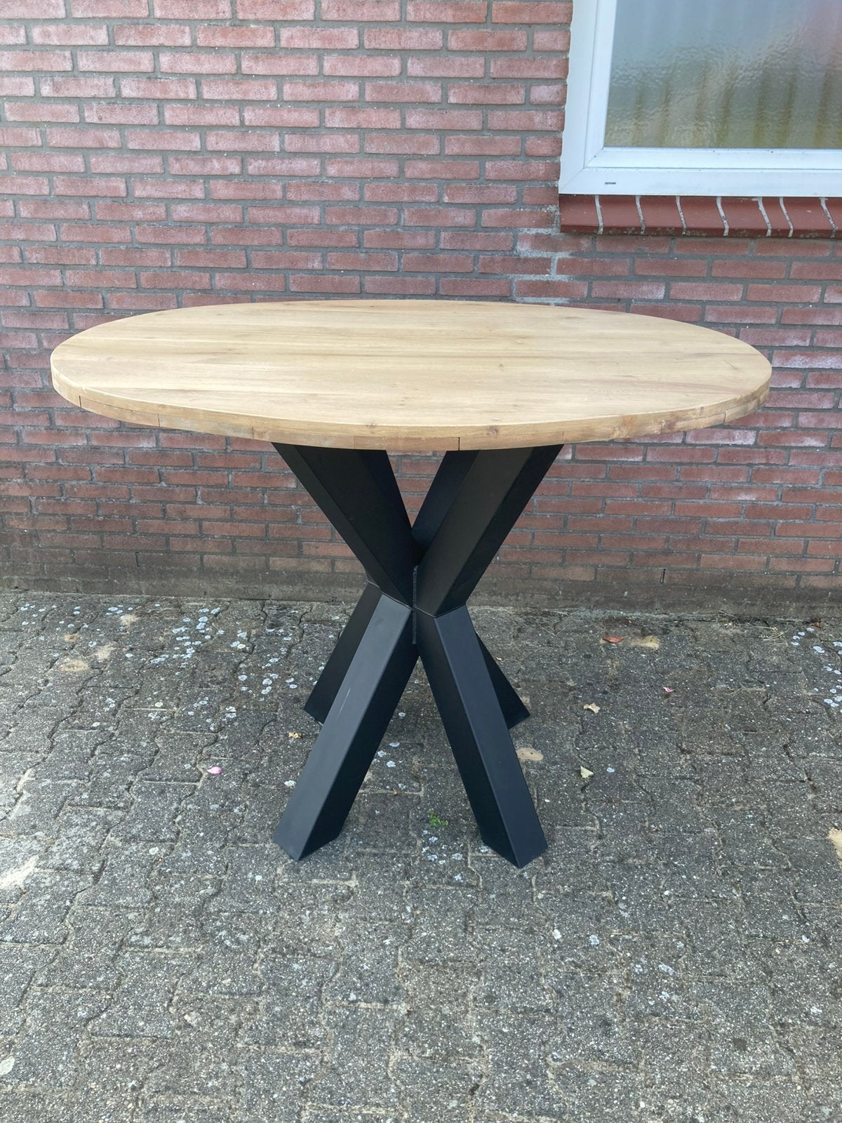 Stevige stoere zware statafel(s), Ophalen, Zo goed als nieuw, Rechthoekig, Hout
