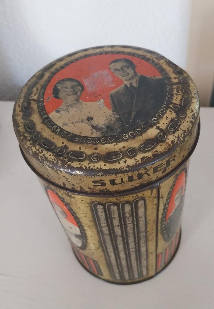 Vintage suiker blik koningshuis, Antiek en Kunst, Ophalen of Verzenden