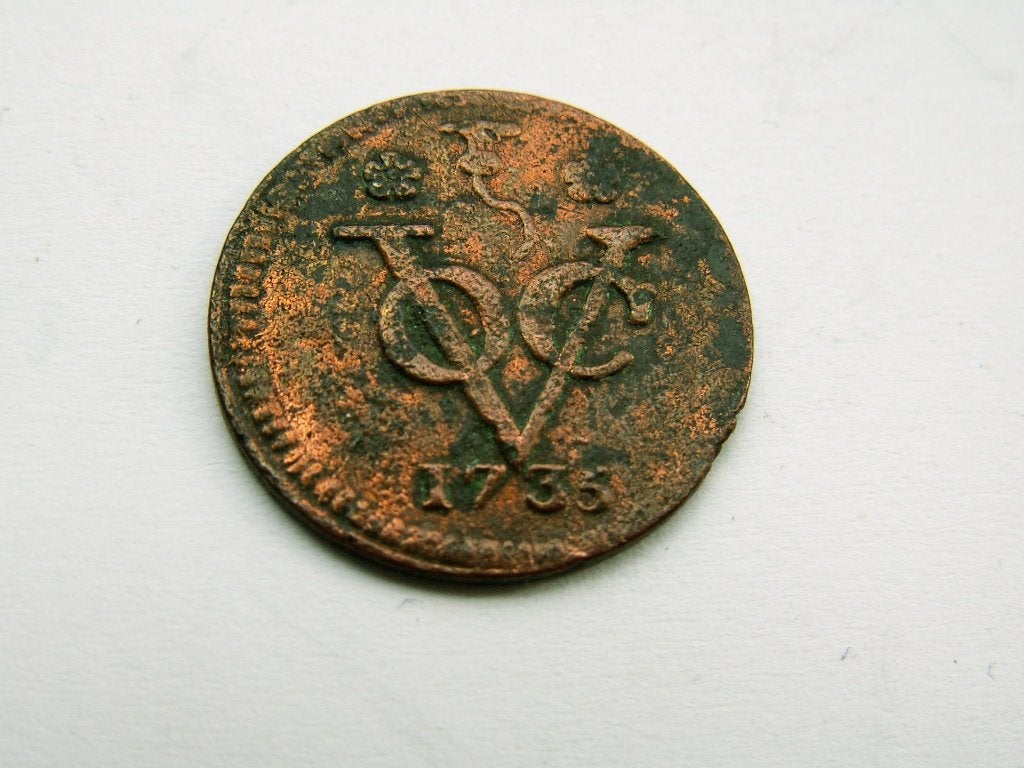 WEST FRIESLAND. VOC Duit - 1735, Postzegels en Munten, Verzenden, Vóór koninkrijk, Overige waardes, Losse munt