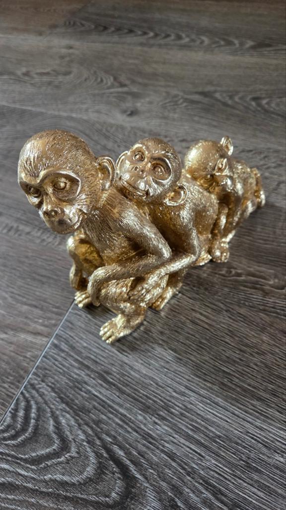 3 aapjes, goudkleur, Ophalen
