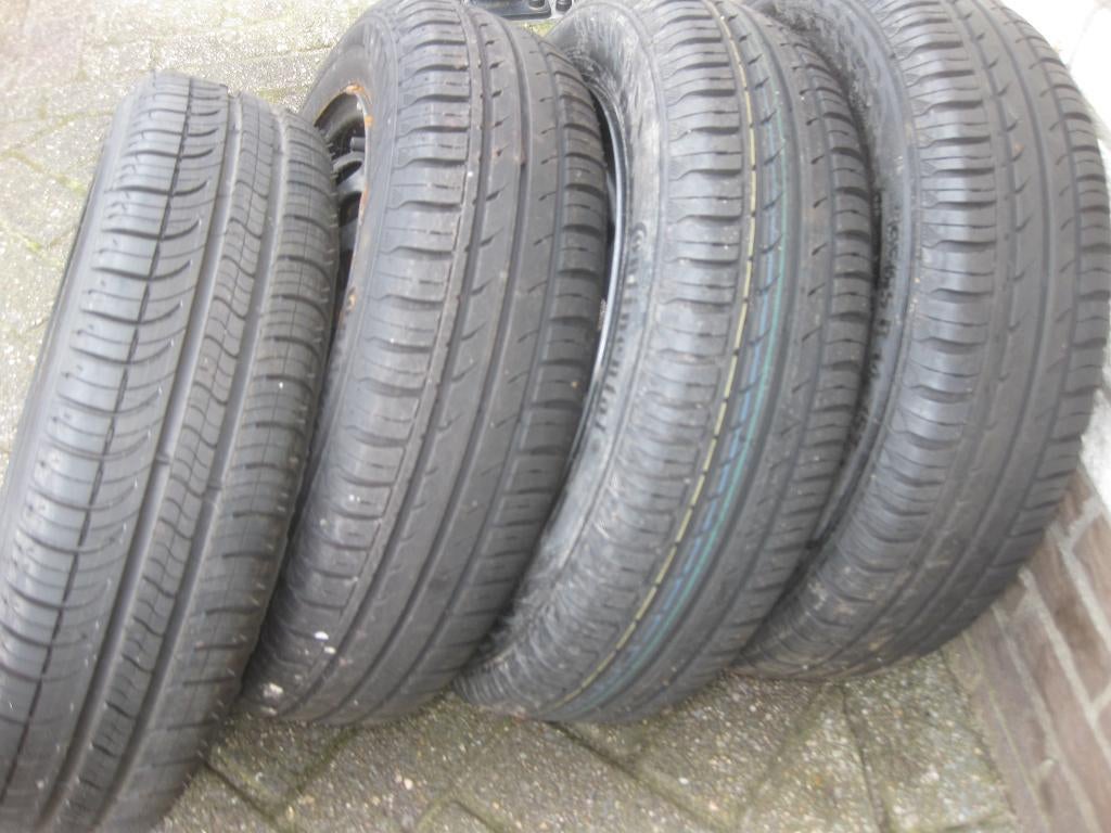 band, wiel, velg ,toyota aygo, citroen c1, peugeot 107, 14 inch, Gebruikt, 155 mm, Banden en Velgen