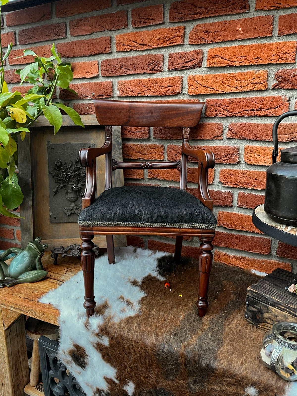 Antieke Miniatuur Bureaustoel / Carver Chair (19e Eeuw), Ophalen