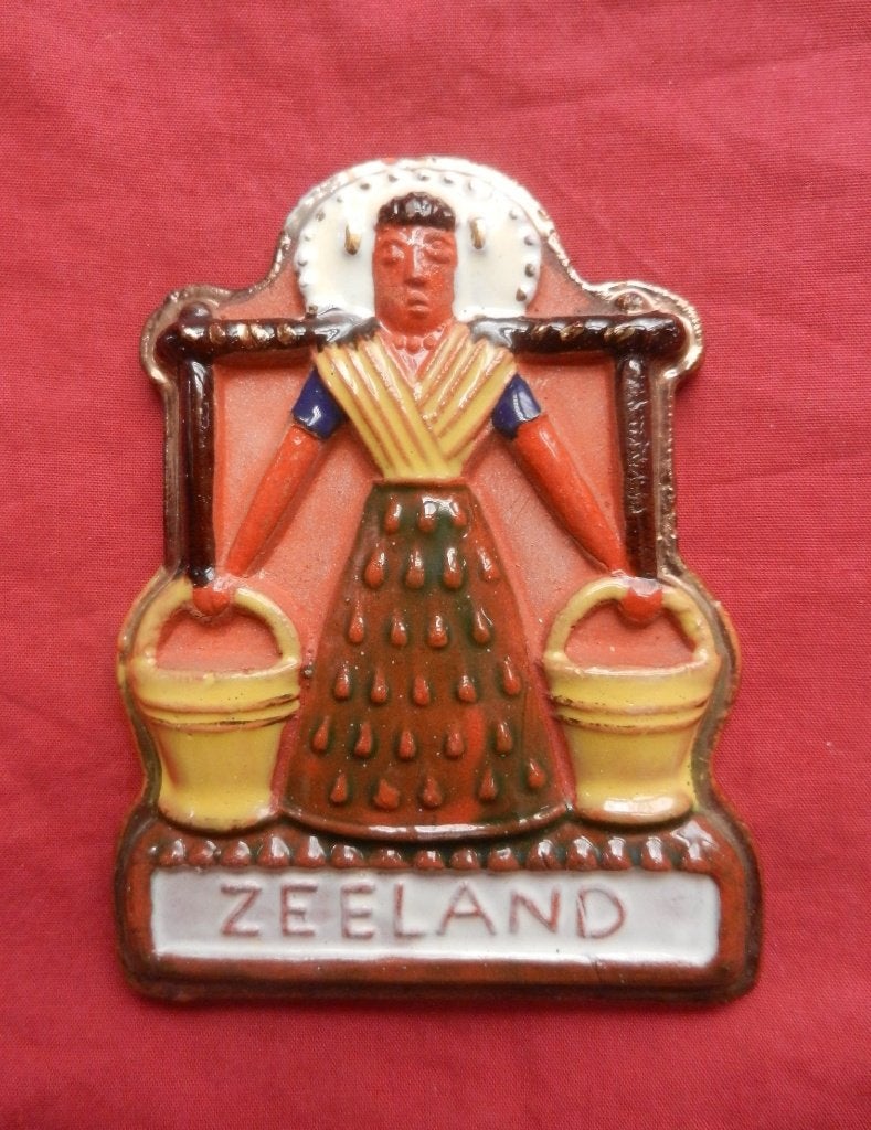 Plaque reliëf Provincie Zeeland Carel van Laere Leiden h 9,8, Ophalen of Verzenden