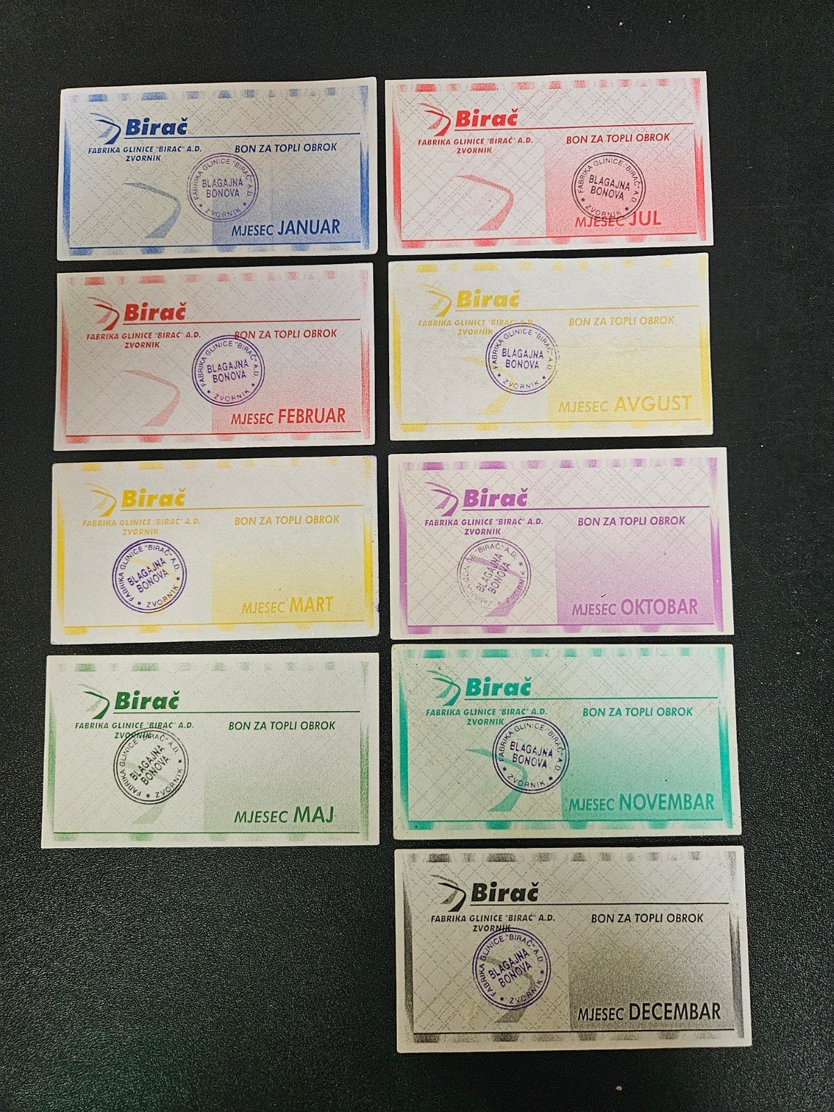 Bosnië warme maaltijd bonnen Birac aluminiumfabr. Jaren 90, Ophalen of Verzenden, Joegoslavië, Setje
