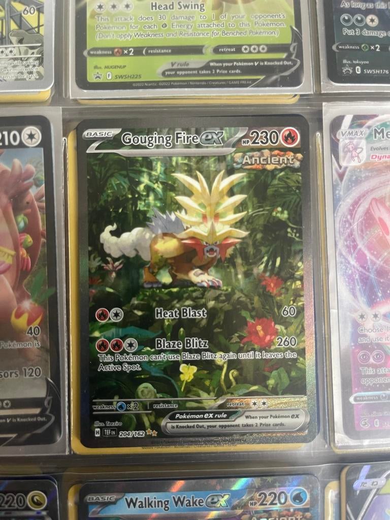 Pokémon Gouging Fire ex 204/162 Ancient, Ophalen of Verzenden, Zo goed als nieuw