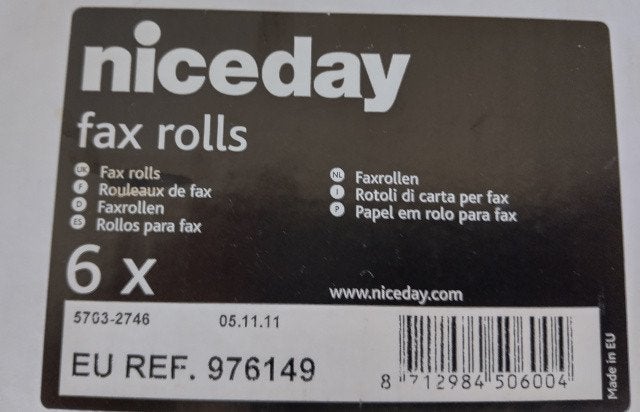 Niceday art. nr. 976149 faxrollen 210mm x 127mm x 30m, Ophalen of Verzenden, Nieuw, Toebehoren