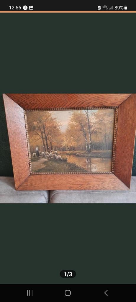 Schilderij A van den Burgh ca. 1920 - Landschap met schapen, Antiek en Kunst, Ophalen of Verzenden