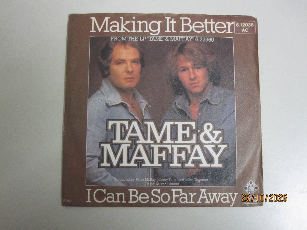 TAME & MAFFAY -  making it better - vinyl 7", Gebruikt, 7 inch, Ophalen of Verzenden, Rock en Metal