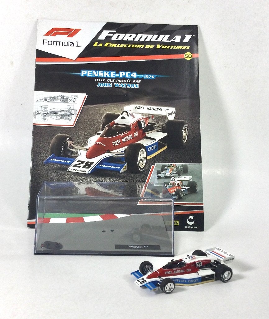 Ixo 1: 43 Penske PC4 F1 (1976) John Watson Diecast + blad, Ophalen of Verzenden, Nieuw, Auto, Overige merken