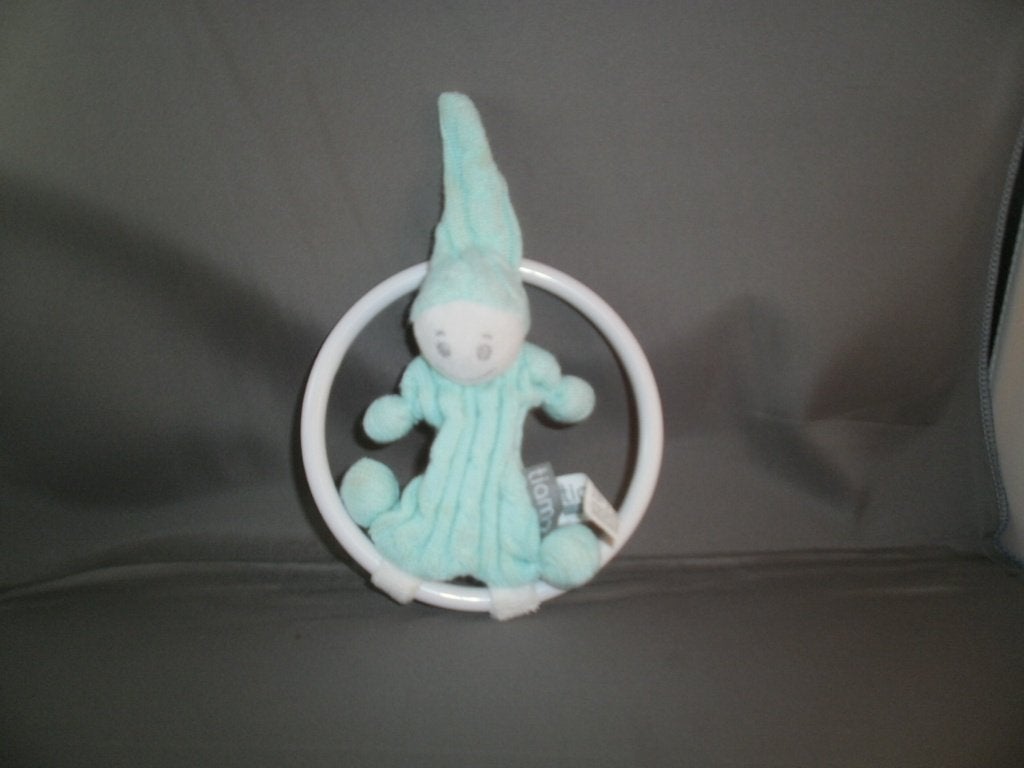 Tiamo popje spookje rammelaar harde witte ring groen gehaakt, Groen, Overige typen, Nieuw, Ophalen of Verzenden
