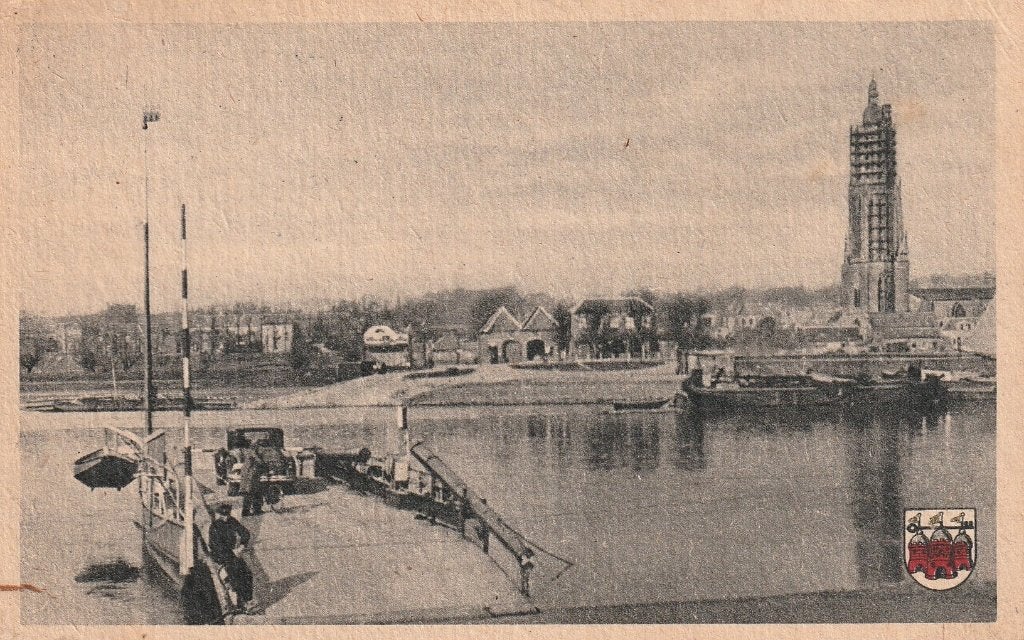 Rhenen   veerpont, Ophalen of Verzenden, 1940 tot 1960, Gelopen, Gelderland