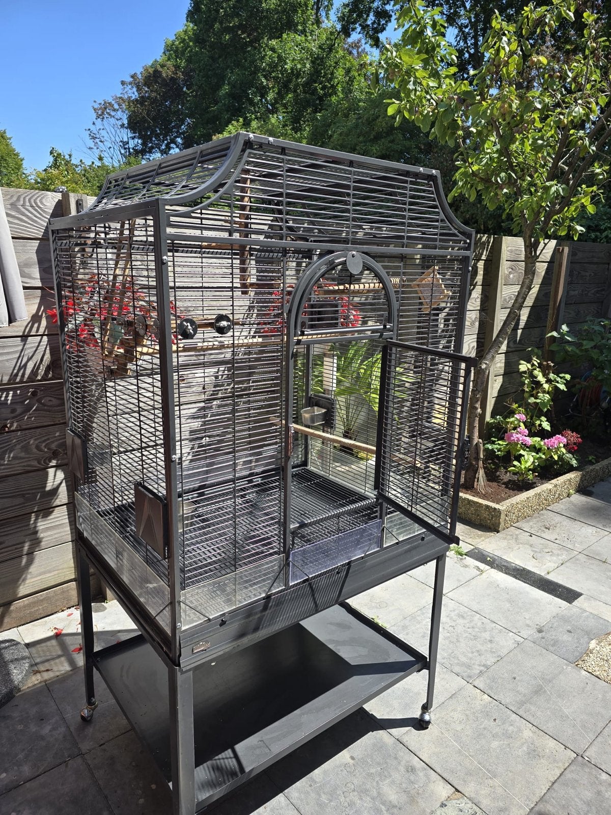 Cages papegaaienkooi, Dieren en Toebehoren, Vogels | Hokken en Kooien, Ophalen, Zo goed als nieuw, Metaal, Vogelkooi