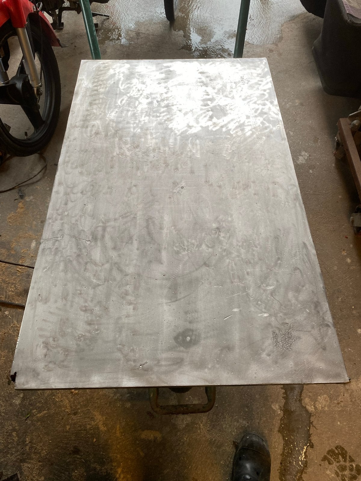 Grote zware rvs plaat - Gebruikt, Doe-het-zelf en Verbouw, Metalen, Ophalen, Gebruikt, Overige metalen