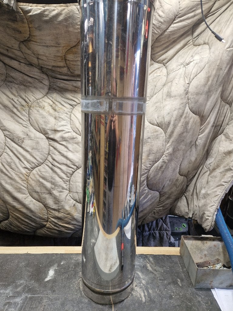 Dubbelwandige pijp 15 cm binnenwerks, Ophalen, Gebruikt, Vrijstaande haard, Houthaard