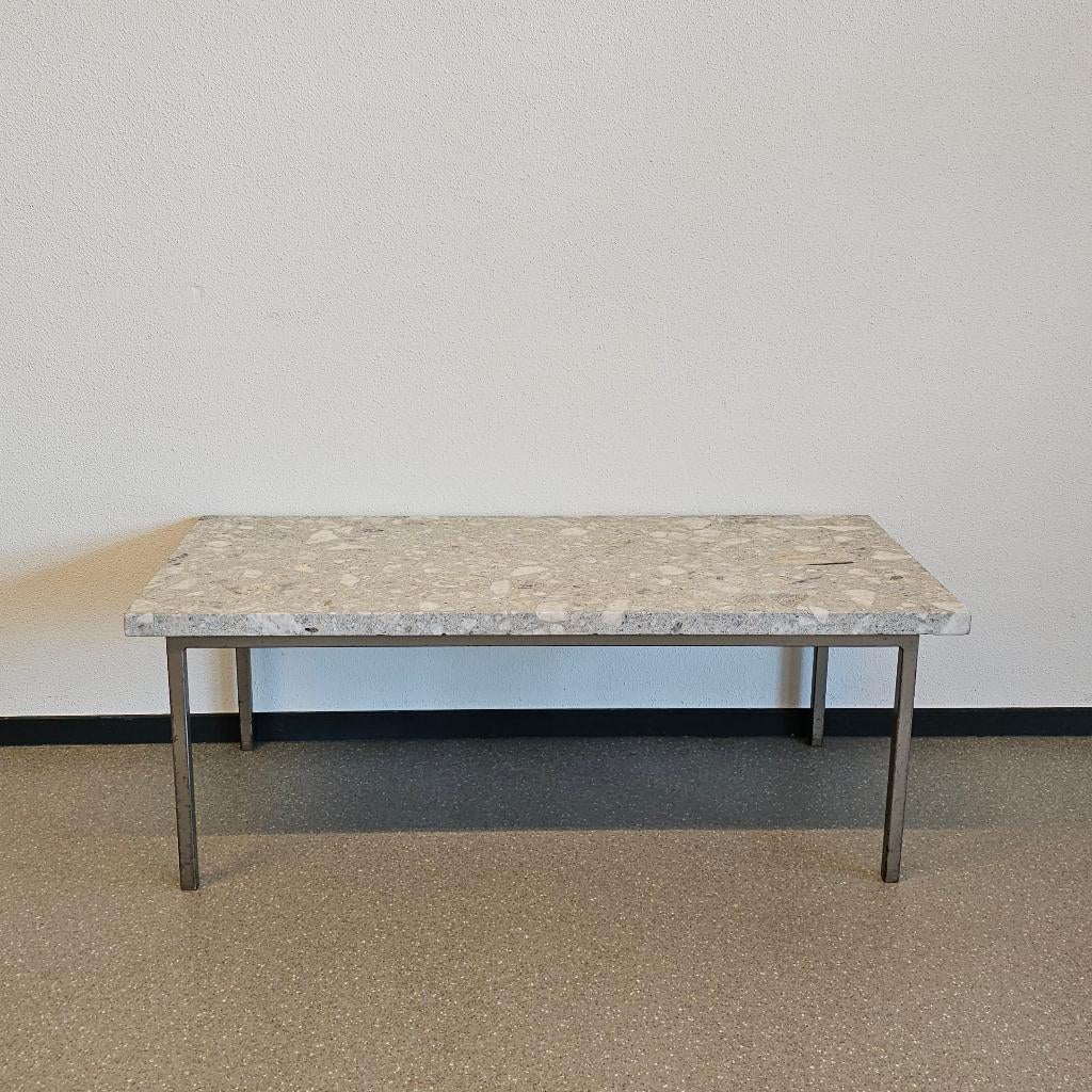 Marmeren coffee table salontafel marble side table, Ophalen, 100 tot 150 cm, Gebruikt, Vintage design