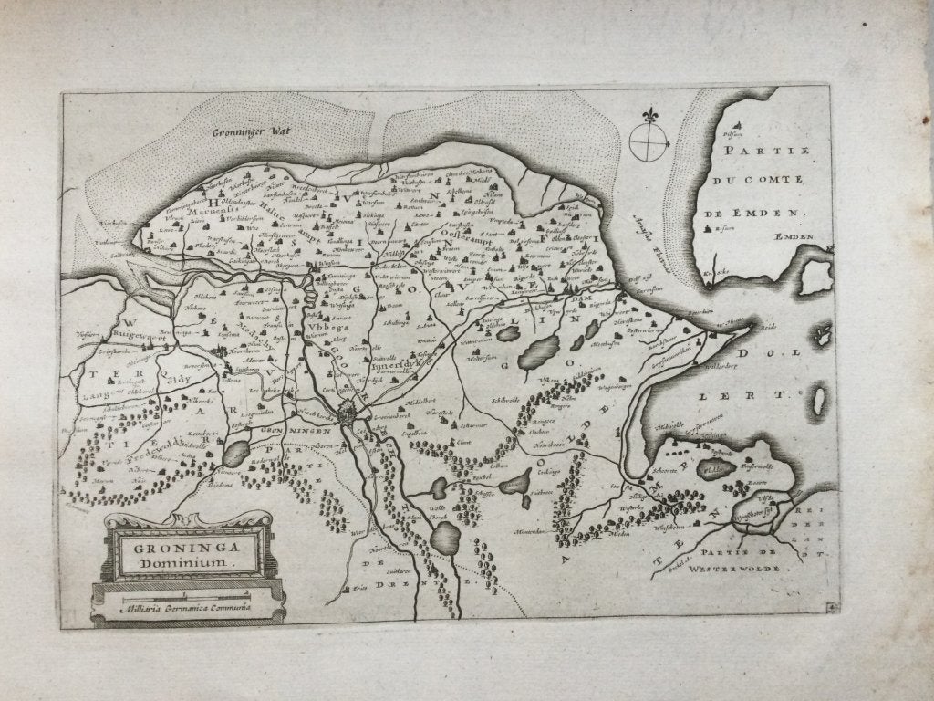 Heerlijkheid Groningen,  Colom, 1660 . Zeldzaam, Antiek en Kunst, 22 cm, Cartografie, 1600 - 1699, Origineel