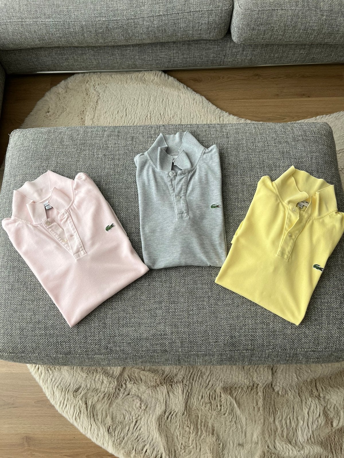 ZGAN: 3 Lacoste heren poloshirts, slimfit mt M, Kleding | Dames, Ophalen of Verzenden, Zo goed als nieuw, Maat 38/40 (M)