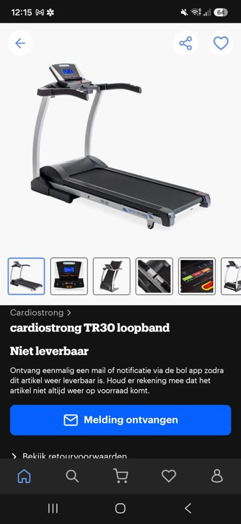 Cardiostrong TR30 Loopband - teab!!, Sport en Fitness, Fitnessapparatuur, Ophalen, Zo goed als nieuw, Loopband