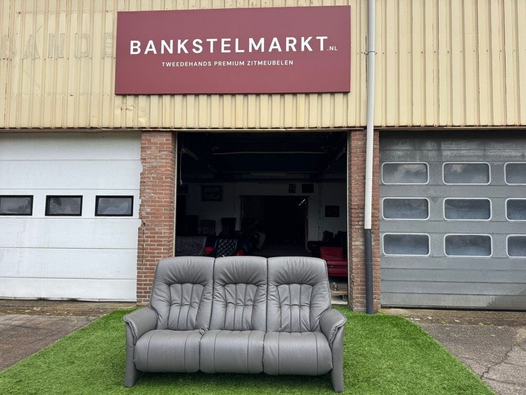 Bankstel Himolla grijs leren relax elektrisch bank ZGAN, Ophalen, Geen, Pahest@hotmail.nl, Design