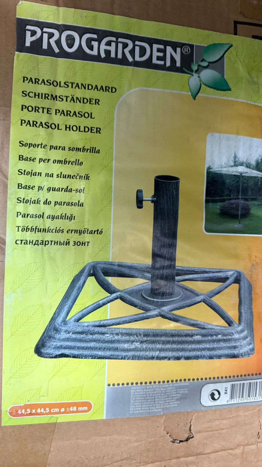 Parasolvoet (gietijzer), Tuin en Terras, Ophalen of Verzenden, Nieuw, Minder dan 1 meter, Parasolvoet