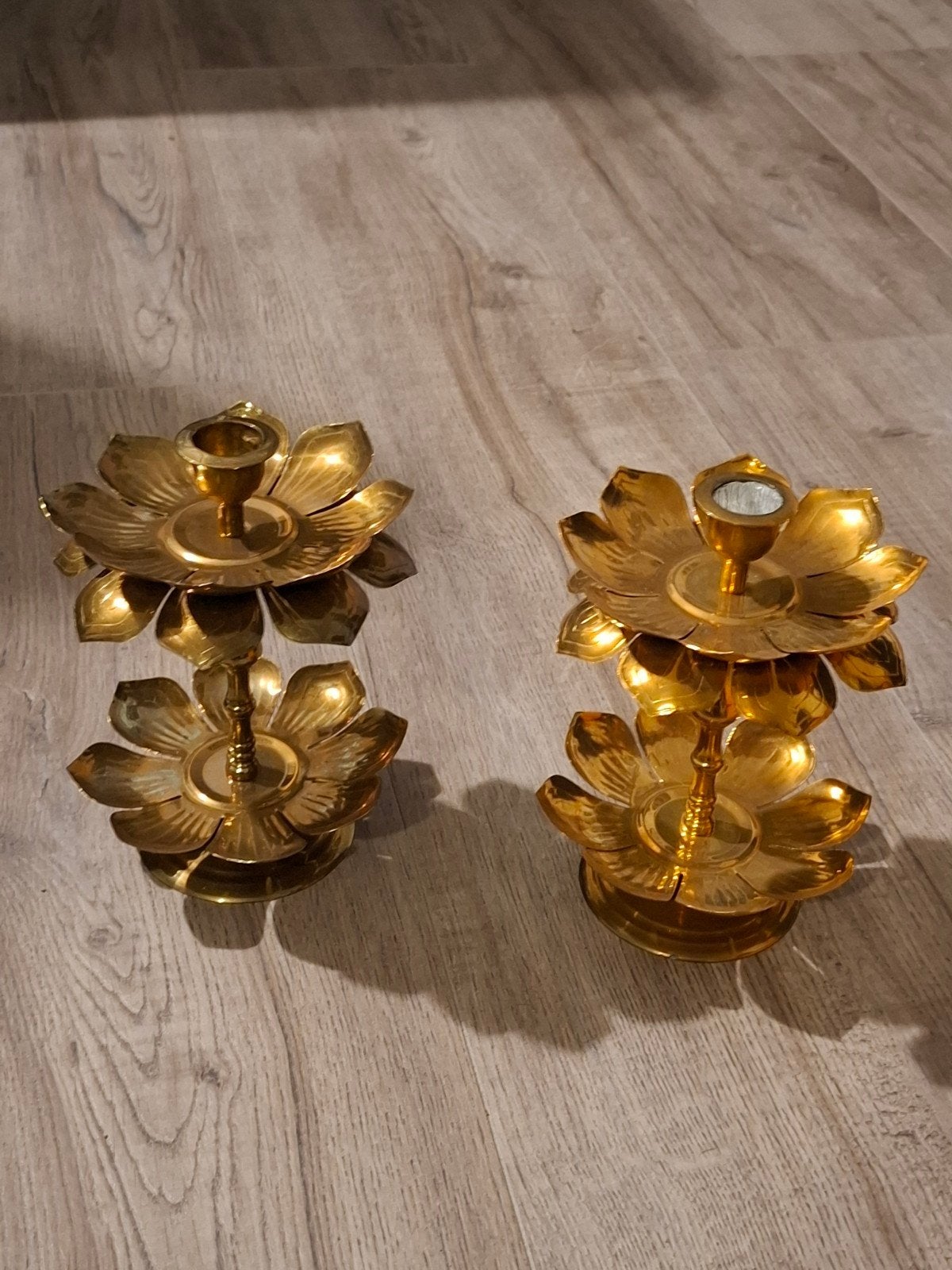 Zeer aantrekkelijke  messing kandelaars., Ophalen, Koper of Brons