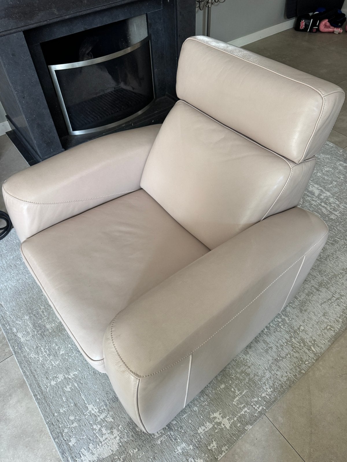 Leren relax fauteuils verstelbaar (1 of set van 2), Ophalen, Zo goed als nieuw, 75 tot 100 cm, Stijlvol modern