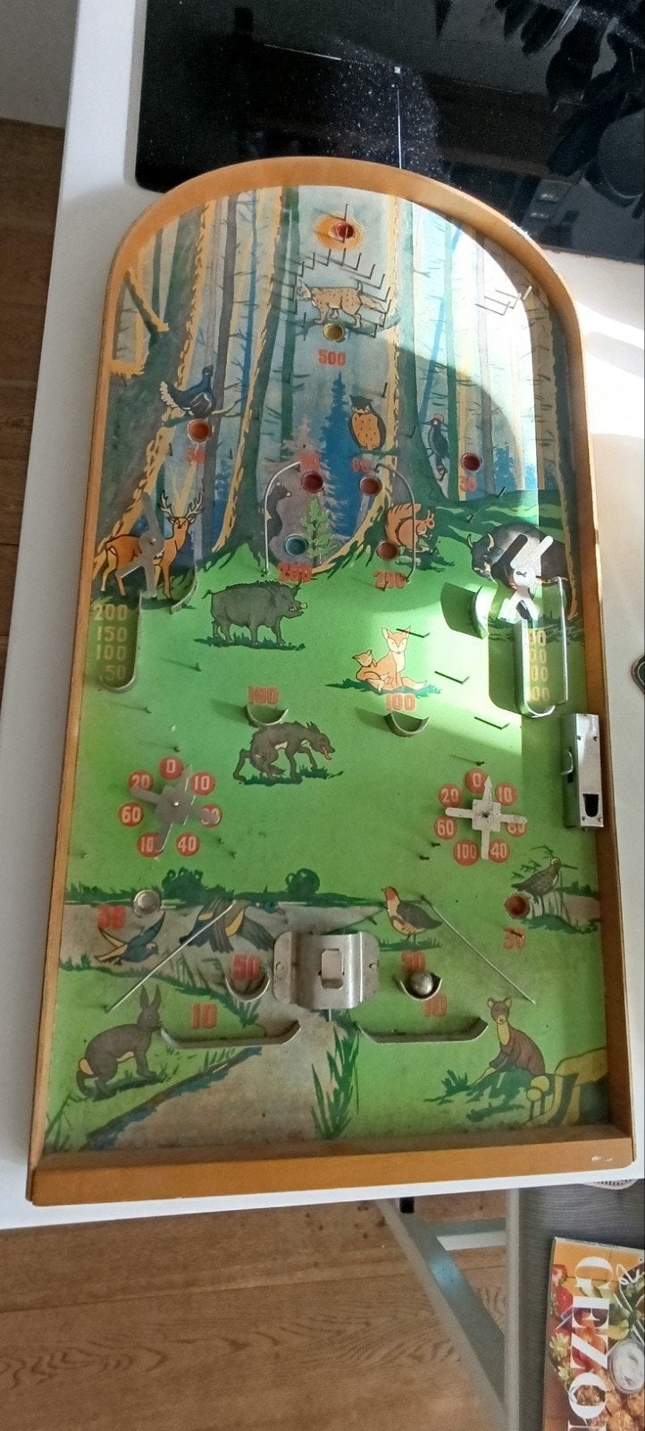 kinder flipperkast (knikkerbaan) jaren '50, Verzamelen, Ophalen of Verzenden, Gebruikt, Flipperkast