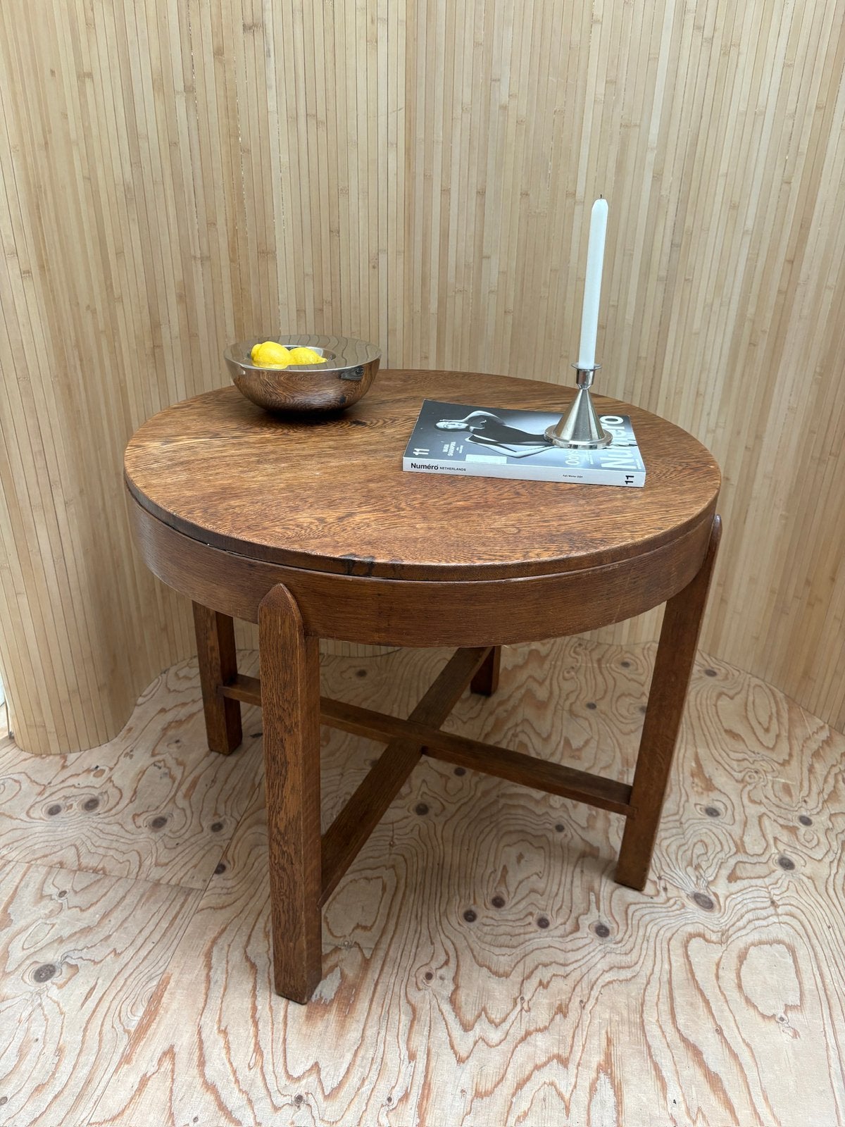 Amsterdamsche School Brocante Sidetable Salontafel, Ophalen, 100 tot 150 cm, 50 tot 100 cm, Zo goed als nieuw