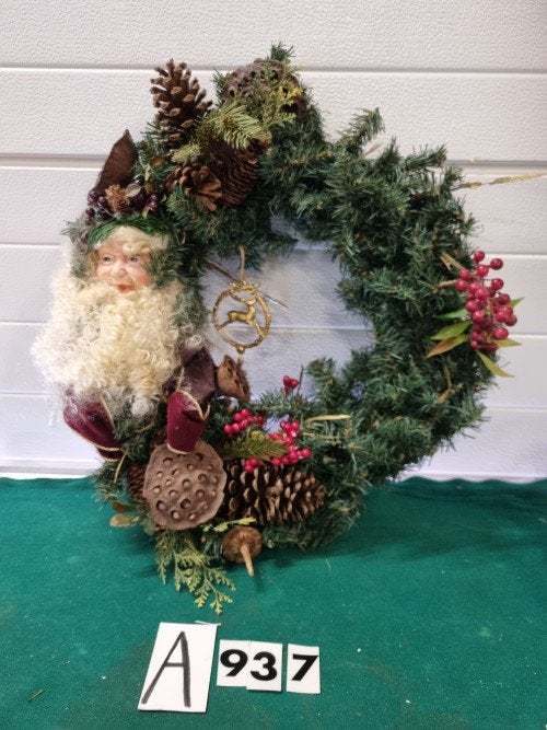 kerstkrans met decoratie en kerstman [a937], Ophalen of Verzenden, 'T Olde Gre-j, Info@toldegrej.nl, Endepoelstraat 20f Didam
