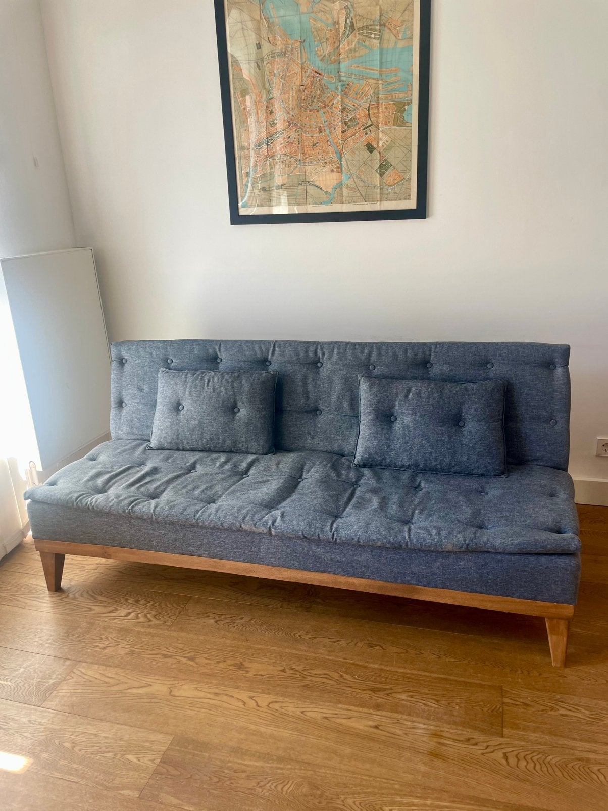 Mid-century slaapbank – 3-zits – Retro Scandinavisch, Ophalen, Overige materialen, Gebruikt, 150 tot 200 cm