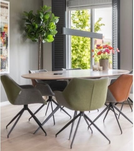 Eetkamerstoelen Zuiver Doulton 6X, Ophalen, Gebruikt, Overige kleuren, Leer