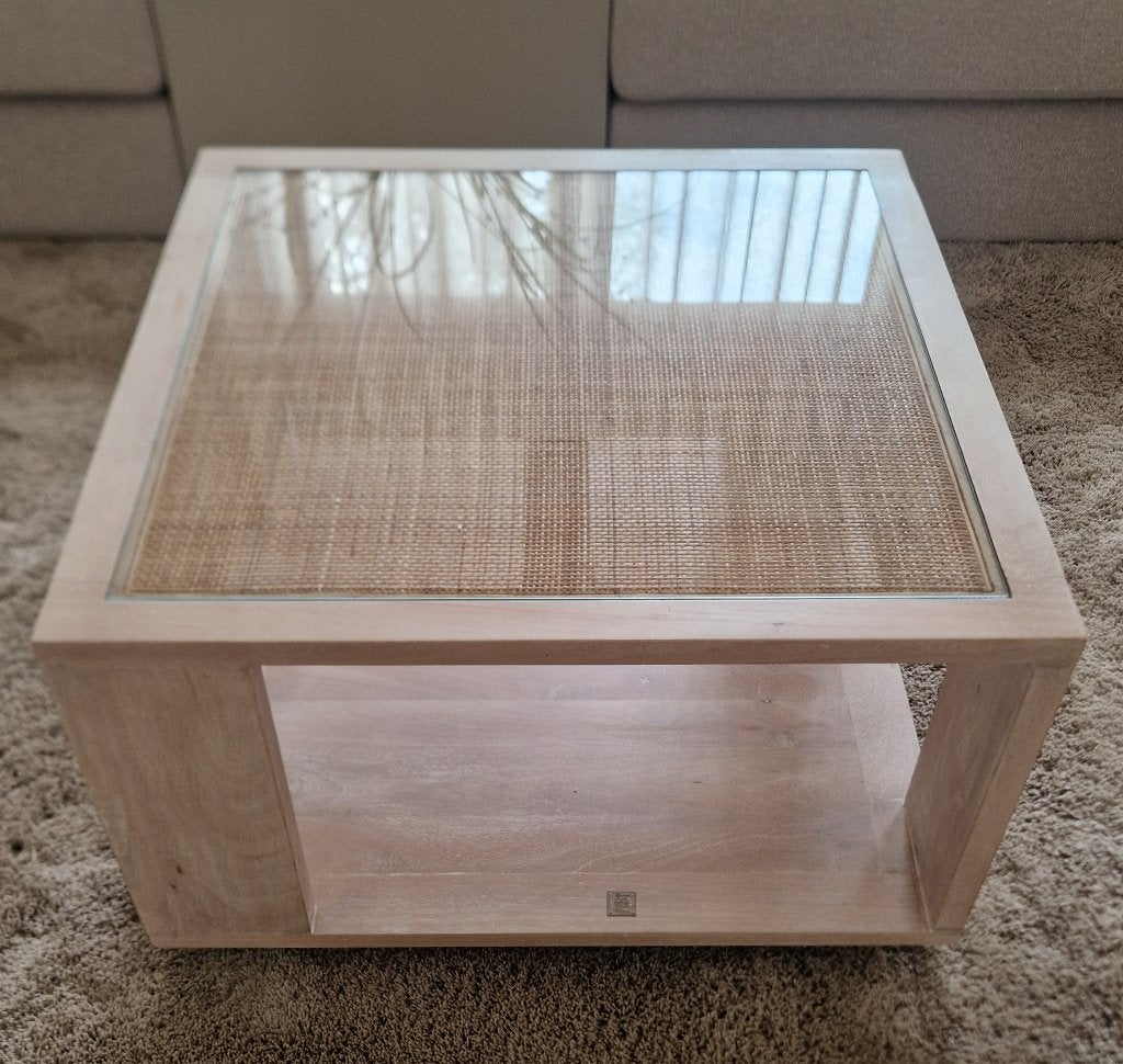 Riviera Maison salontafel 70x70x43cm, Ophalen, 50 tot 100 cm, Modern, Landelijk, Bohemian, Vierkant